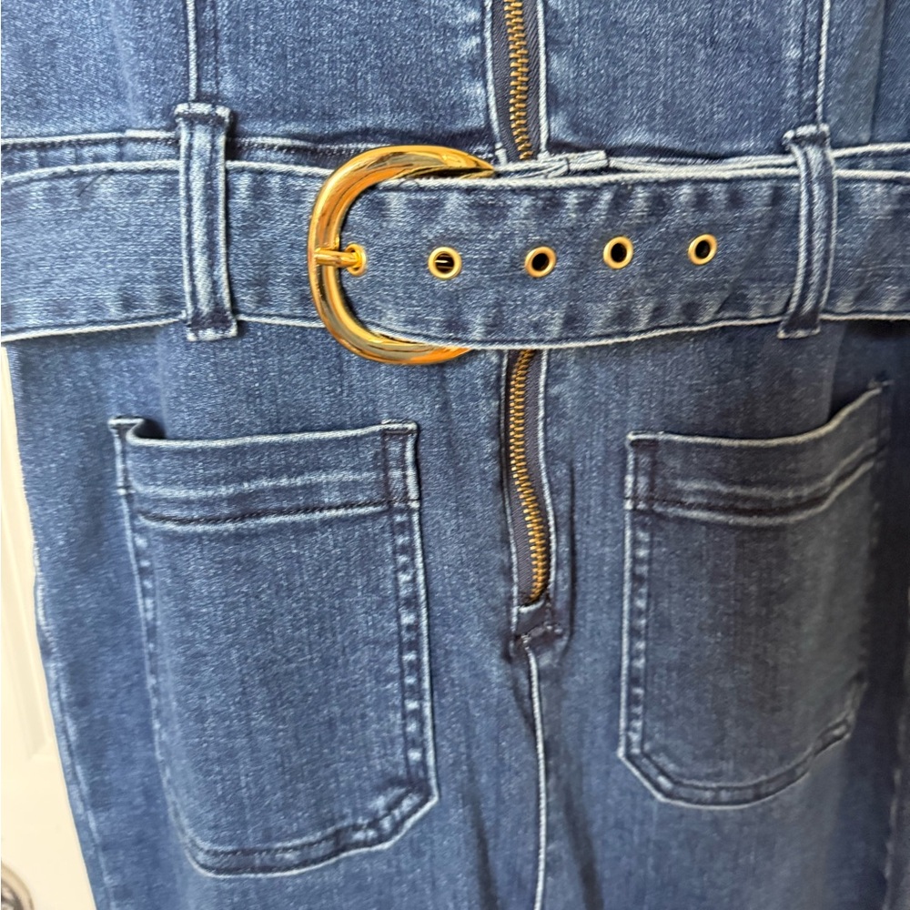 Show Me Your Mumu Denim Jumpsuit - Jacksonville Cropped Jumpsuit size XL - Picture 10 of 16